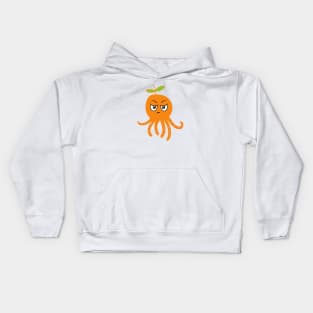 Angry Orange Octopus Kids Hoodie